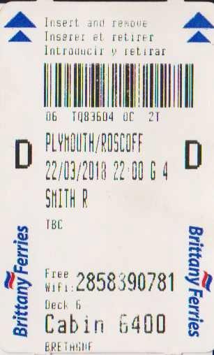Plymouth/Roscoff Ticket