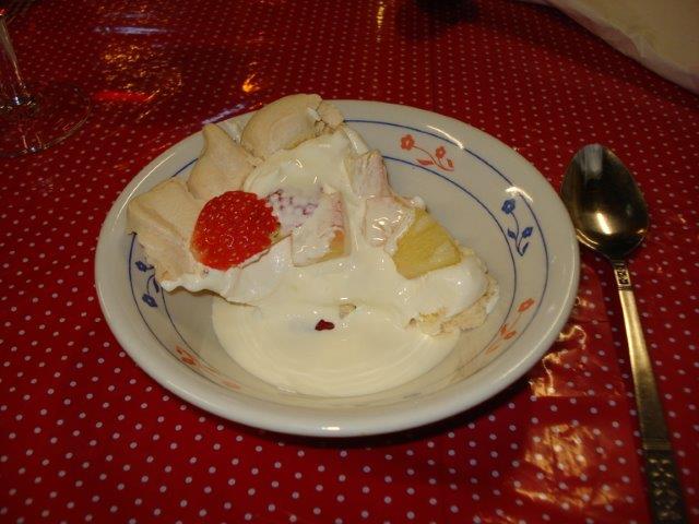 Apple Pie Strawberries & cream